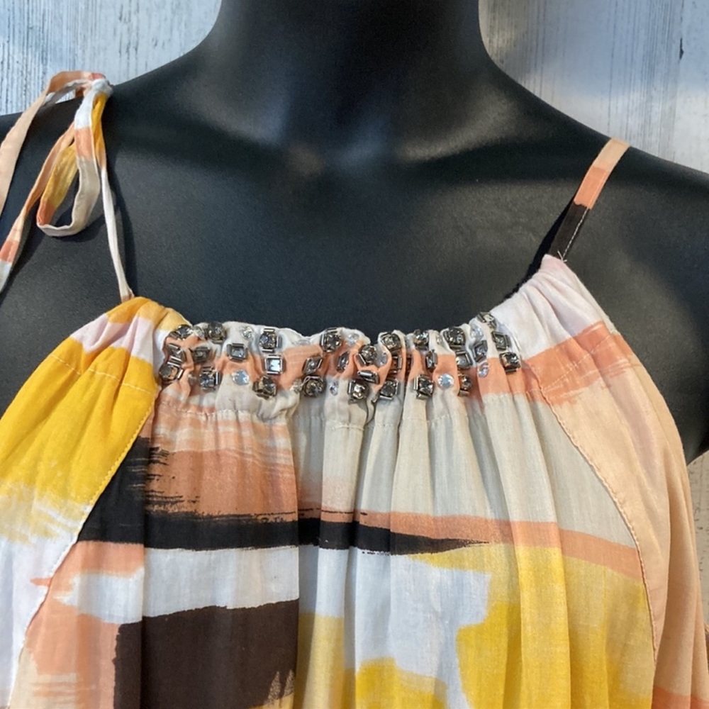 Lane Bryant Abstract Print Drop Waisted Halter Top Maxi Dress 18/20